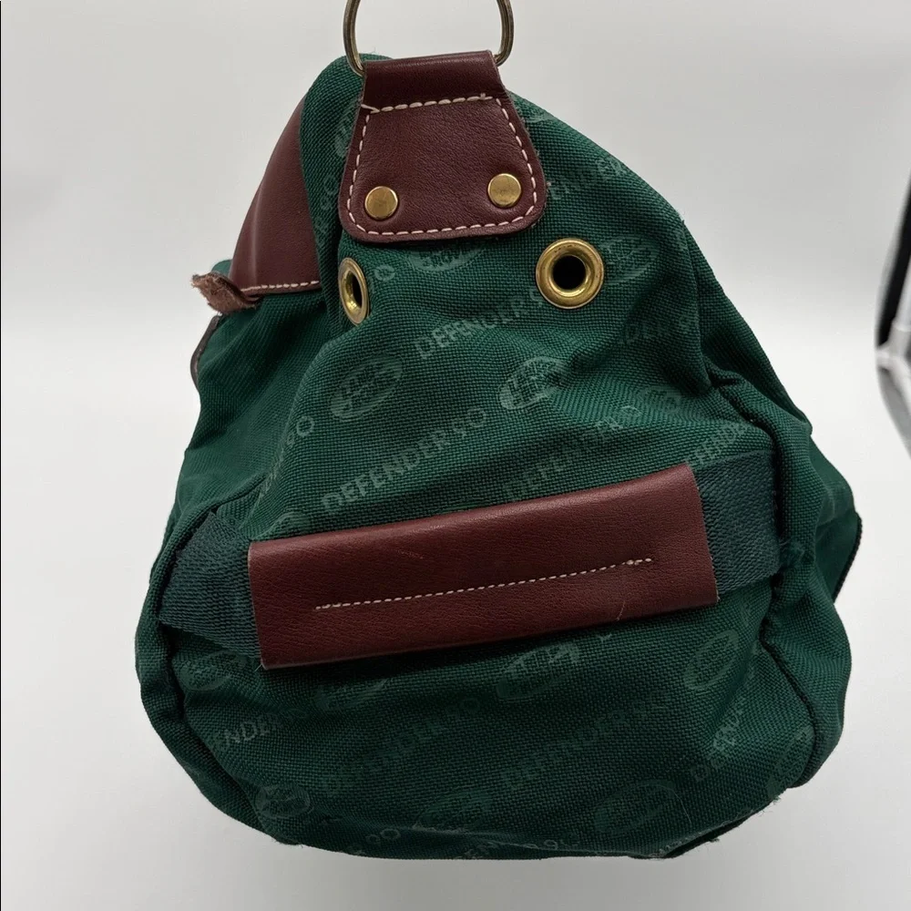 Vintage Land Rover Defender Green Canvas Leather Strap Duffle Bag BLEMISHES